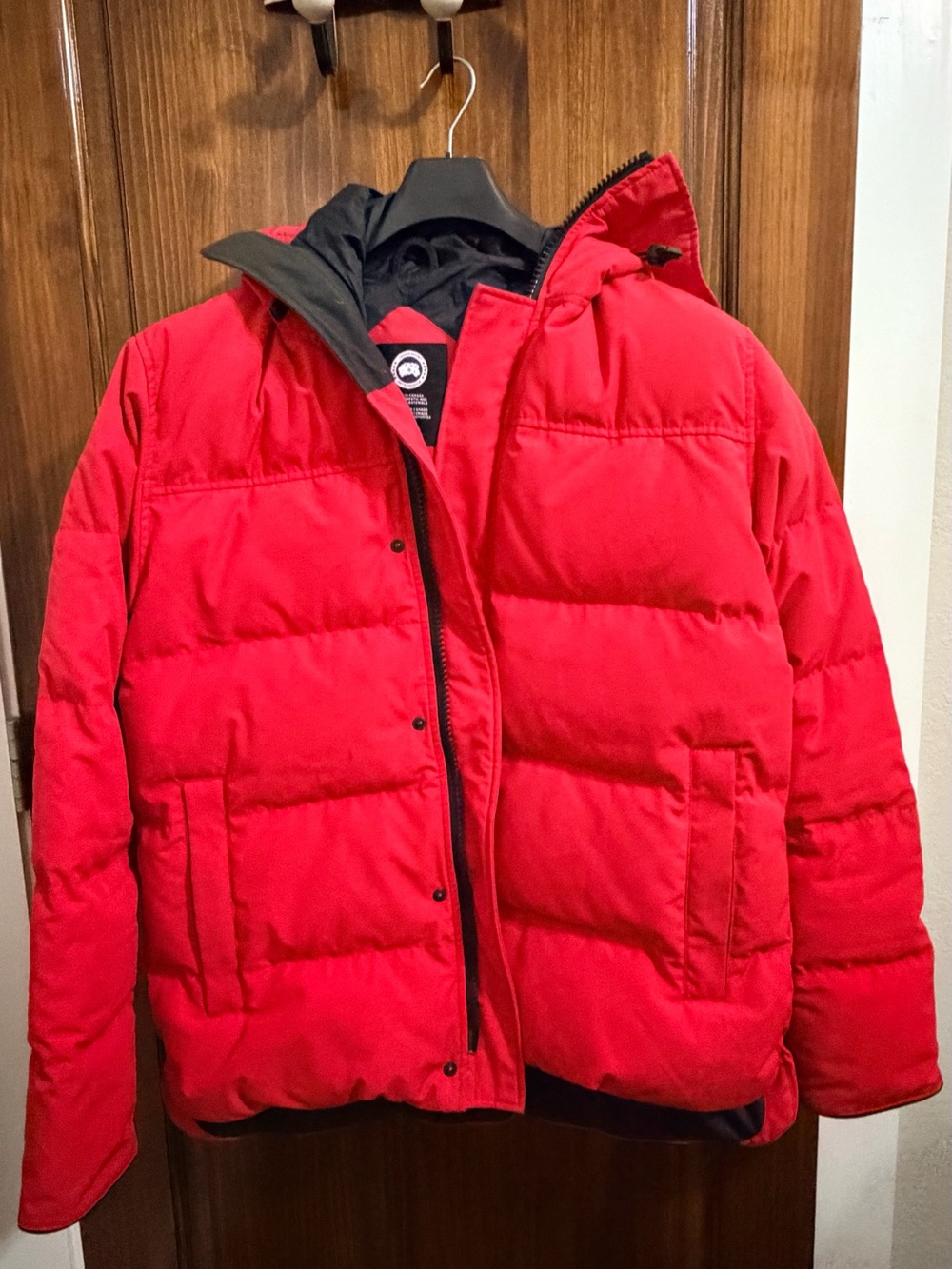 Canada Goose Red Quilted Puffer Jacket with Hood